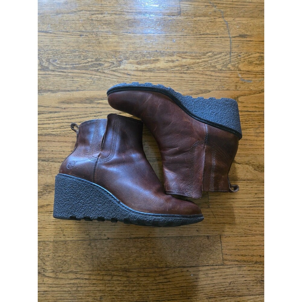 Timberland Amston Womens Chelsea Boots Brown Leather Slip On size 9